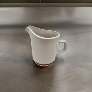 Mioko Creamer Elongated Spout Stoneware Japan 6 oz Brown Stripe Vtg MCM 4.5"